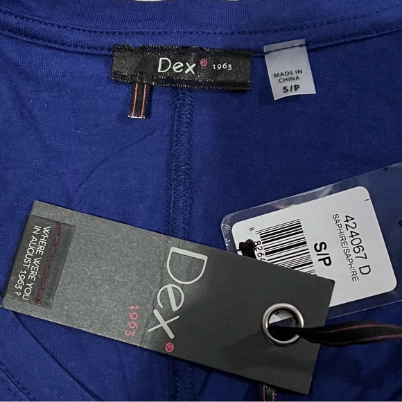 NEW Dex Basic Saphire Blue Scoop Neckline Modal Blend T Shirt Women’s Size Small - Picture 2 of 5